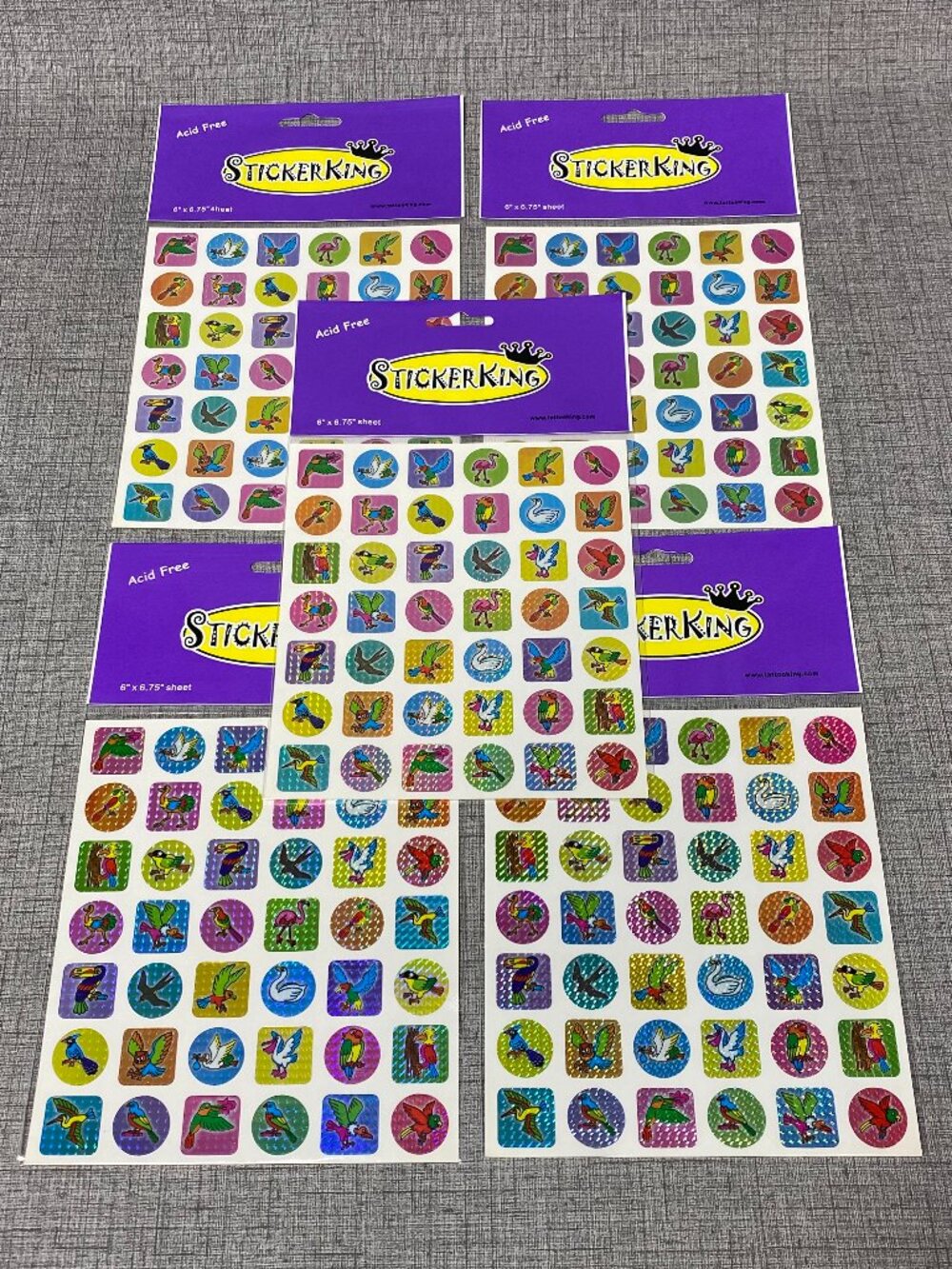 Vintage Lot Of Bird Prism Holographic Stickers‎ Rare New Old Stock